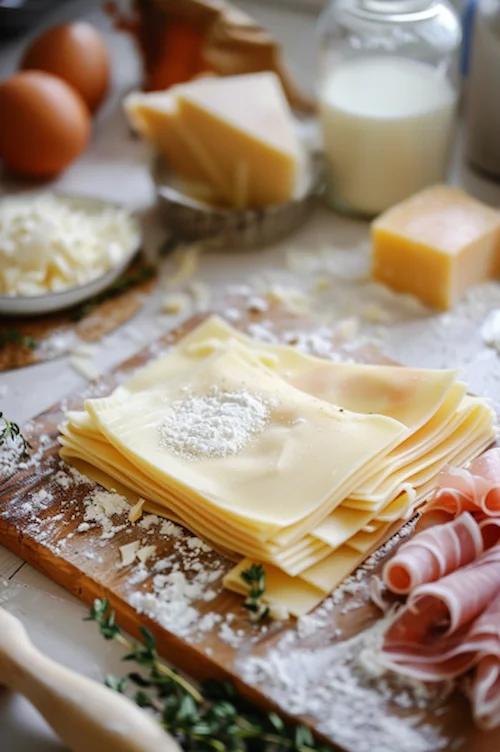 ingredientes Lasaña de queso y jamón: receta sencilla